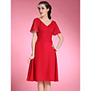 A-line Princess V-neck Knee-length Chiffon Mother of the Bride Dress