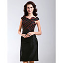 Sheath/ Column V-neck Knee-length Taffeta Cocktail/ Little Black/ Homecoming Dress