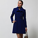 Funnel Collar Fit And Flare Wool Pea Coat Women's Coat (20)