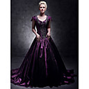  Taffeta A-line V-neck Court Train Evening Dress inspired by Taylor Swift