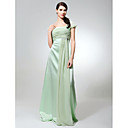 Sheath/ Column Square Floor-length Chiffon Satin Bridesmaid Dress