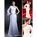 Chiffon Trumpet/ Mermaid One Shoulder Floor-length Evening Dress inspired by Kim Kardashian at Emmy Awards (FSD0366)