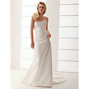 Sheath/Column Sweetheart Court Train Satin Wedding Dress