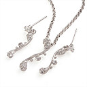 Fashion CZ And Brass With Platinum Plated Jewelry Set, Including Necklace,Earrings(0801-HYS0054)