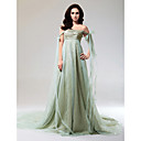 Taffeta And Organza A-line Strapless Court Train Evening Dress inspired by Taylor Swift