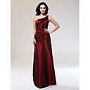 Sheath/Column One Shoulder Floor-length Taffeta Evening Dress