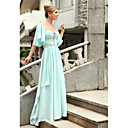 Sheath/ Column Sweetheart Floor-length Elastic Woven Satin Chiffon Evening/ Prom Dress