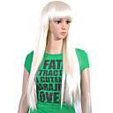 Capless Extra Long Top Grade Quality Synthetic White Straight Hair Wig