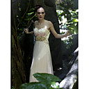 Sheath/ Column Strapless Floor-length Elastic Woven Satin Tencel Evening/ Prom Dress