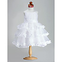 Ball Gown Princess Spaghetti Straps Knee-length Organza Taffeta Flower Girl Dress