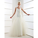 Trumpet/Mermaid V-neck Floor-length Lace Wedding Dress