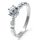 Shining Round Shape CZ Cubic Zirconia And Stainless Steel Ring