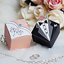 mariée carré et boîte de faveur marié avec strass (jeu de 12)