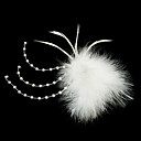 Gorgeous Feather With Rhinestones/ Imitation Pearls Wedding Bridal Headpiece