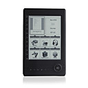 6 polegadas e-book reader mp4 / 5 media player com tela e-ink (800x600) apoio 8gb sd cartão