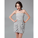 Sheath/ Column Strapless Short/ Mini Chiffon Cocktail Dress