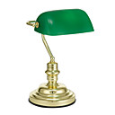Antique Inspired Table Light with White and Green Shade