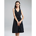 A-line V-neck Knee-length Chiffon Bridesmaid Dress