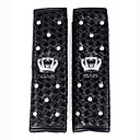 adornos de cuero coche del cinturón de seguridad con incrustaciones de cristal pad corona-2 pcs