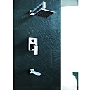 Wall Mount Contemporary Chrome Rain Shower Faucet