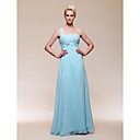 A-line One Shoulder Floor-length Chiffon Evening Dress