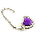 Bag-shaped Heart Stone Purse Hanger-Purple (set of 4)