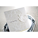 Elegant Embossed White Rose Tri-fold Wedding Invitation (Set of 50)