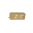 mode d'horloge en bois blanc d'alarme a conduit avec thermomètre (tra079)