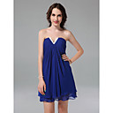 A-line Strapless Short/Mini Chiffon Cocktail Dress