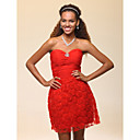 Sheath/Column Sweetheart Short/Mini Chiffon Elastic Silk-like Satin Cocktail Dress