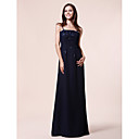 Sheath/Column Spaghetti Straps Floor-length Chiffon Bridesmaid Dress With Appliques