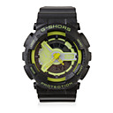 Waterproof Sporty Double Movement Digital Stop Watch with Night Light - Green