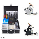 2 ferro fundido kit tattoo armas com lcd de alimentação e 40 de tinta de cor