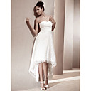 A-line Sweetheart Asymmetrical Lace Wedding Dress