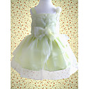 A-line Square Straps Knee-length Satin Flower Girl Dress