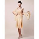 Sheath/Column Sweetheart Knee-length Chiffon Mother of the Bride Dress With A Wrap