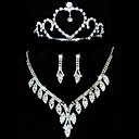  Beautiful Rhinestones Wedding Jewelry Set,Including Necklace,Tiara And Earrings