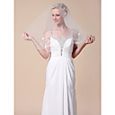 One-tier Elbow Tulle Wedding Veils With Cut Edge