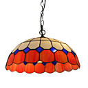 40W Pendant Light in Tiffany Style - Red Featured Lampshade