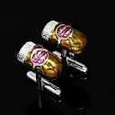ouro irregular forma de zinco cufflinks liga com caixa de presente