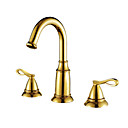 Ti-PVD Finish Widespread Antique Style Bathroom Sink Faucet