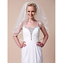 Two-tier Elbow Wedding Veils With Ribbon Edge