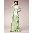 A-line Square Floor-length Stretch Satin Mother of the Bride Dress