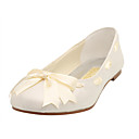 Satin Upper Flat Heel Closed Toe With Bowknot Wedding/ Honeymoon Shoes More Colors Available