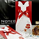 Gown Style Wedding Invitation With Red Ribbon (Set of 50)