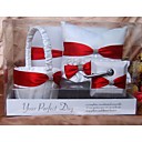 Wedding Collection set met vette rode sjerp en strass (5 stuks)