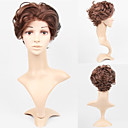 Lace Front Short High Quality Synthetic Dark Brown Curly Hair Wig