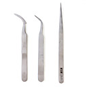 Stainless Steel TS-10/11/15 Straight and Angled Tweezerses (3-Piece Set)