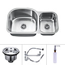 35 inch Undermount Stainless Steel Kitchen Sink (Double bowl)