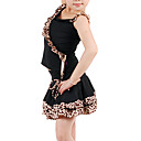 dancewear de poliéster con volantes / animal print top latin y falda dos jugadas a balón parado para los niños